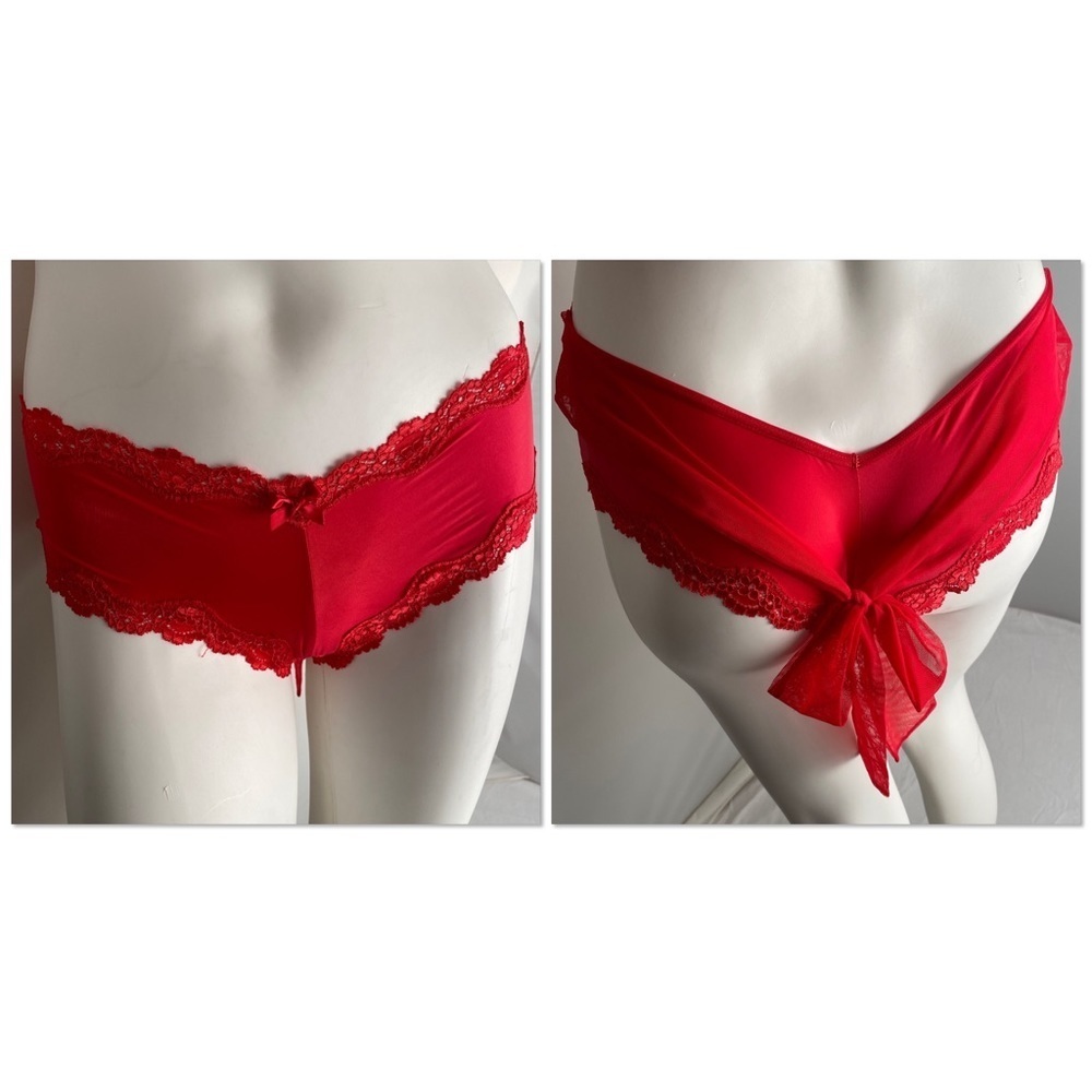 Victoria’s Secret stretch satin red panty L